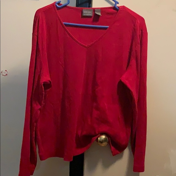 Beautiful red Lon sleeve tee additions by Chico’s - Picture 2 of 8